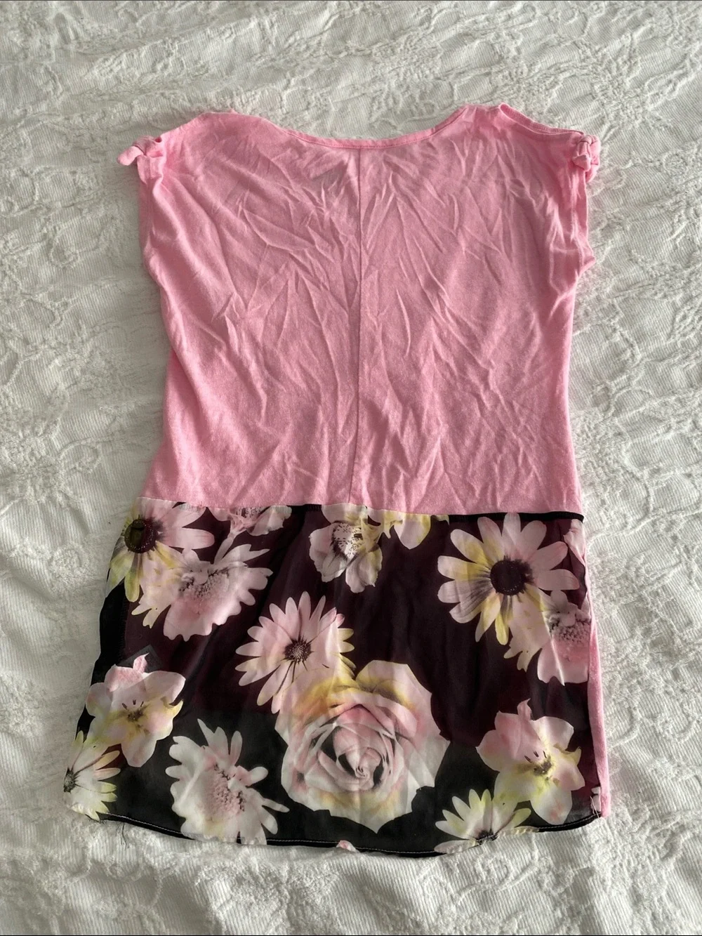 Justice Pink Graphic Heart Tee with Glitter Accent
